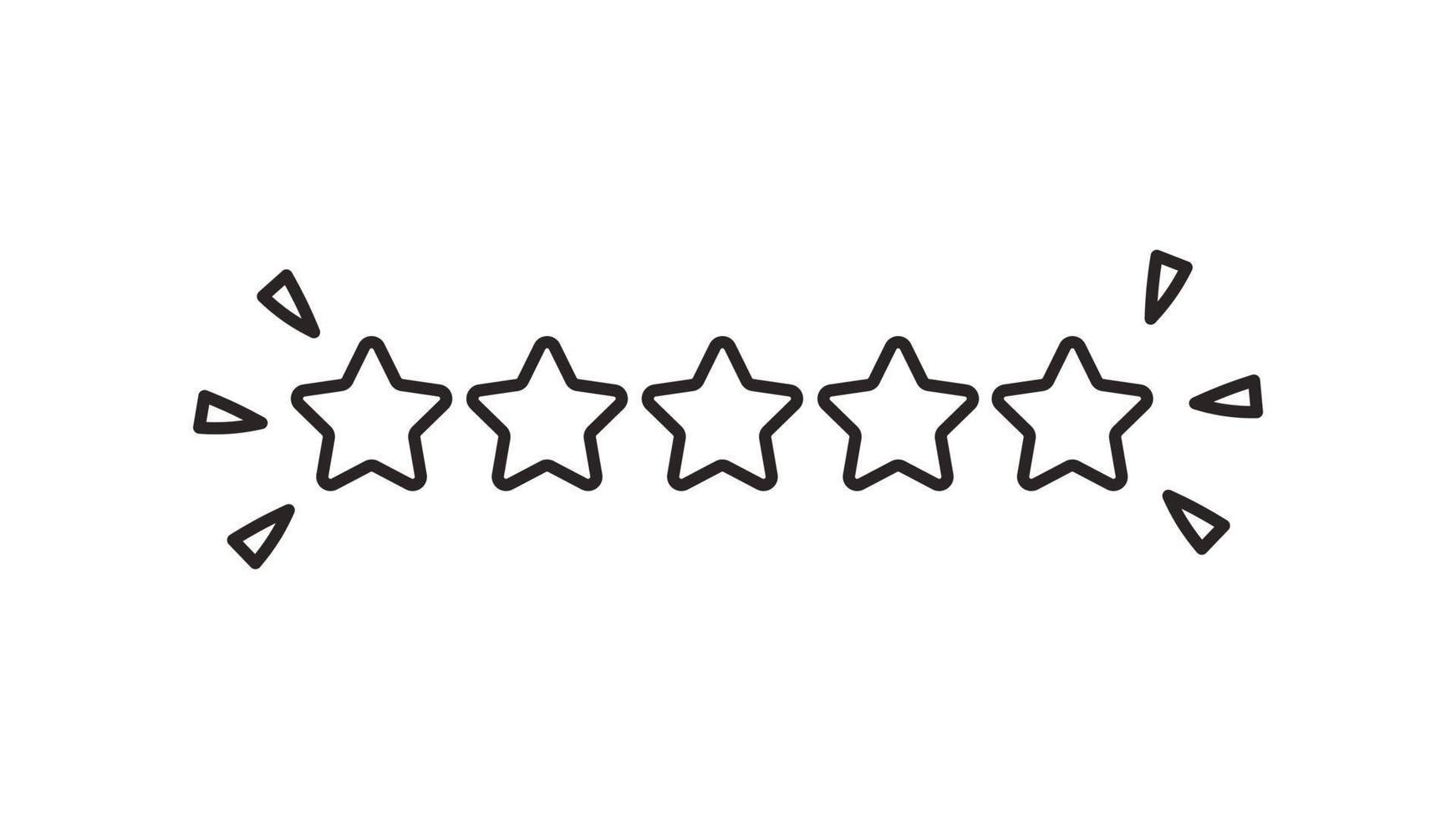 Five stars doodle vector