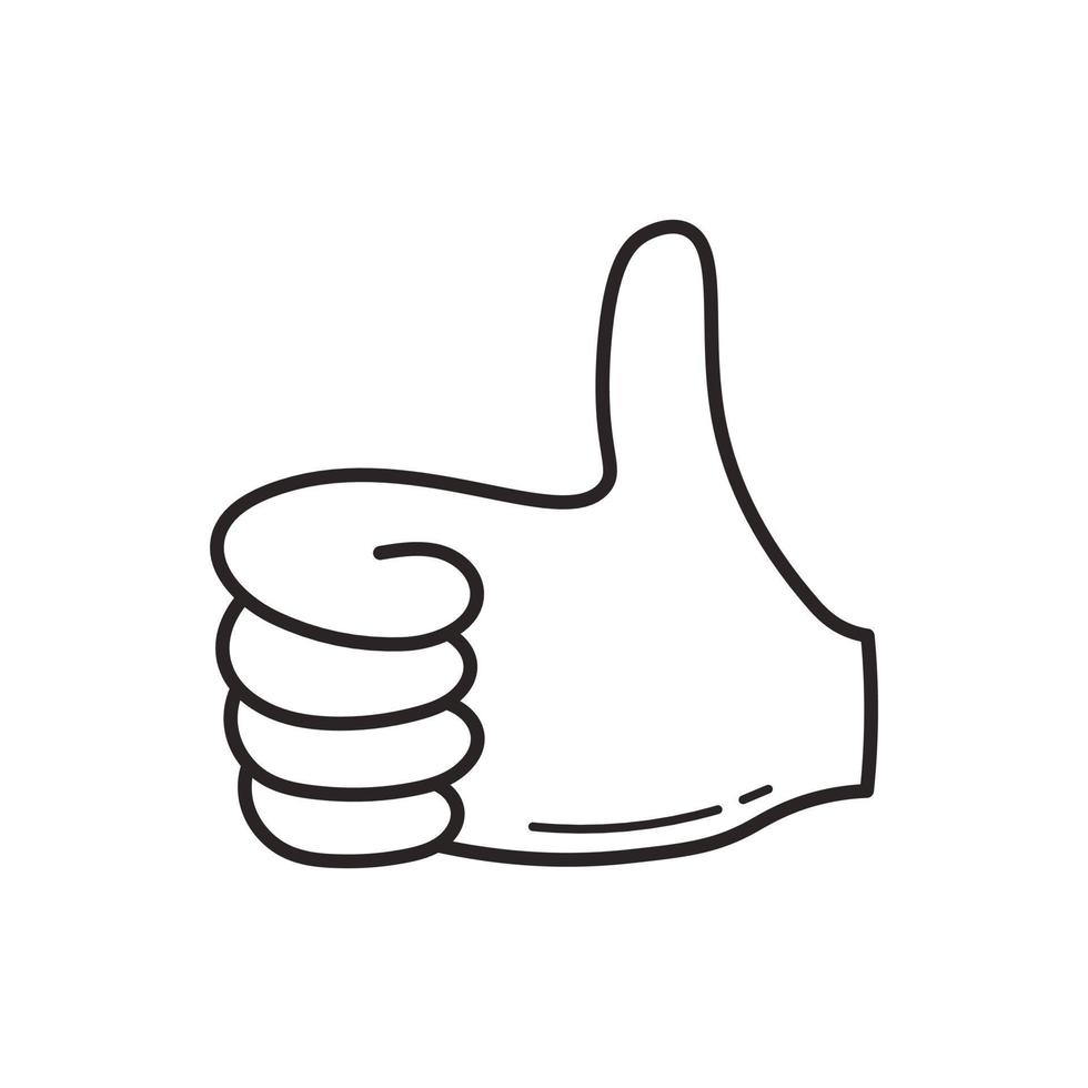 Thumb up Doodle icon vector