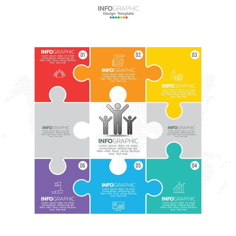 infografía con 6 6 pasos, opciones, partes, pasos o procesos. vector