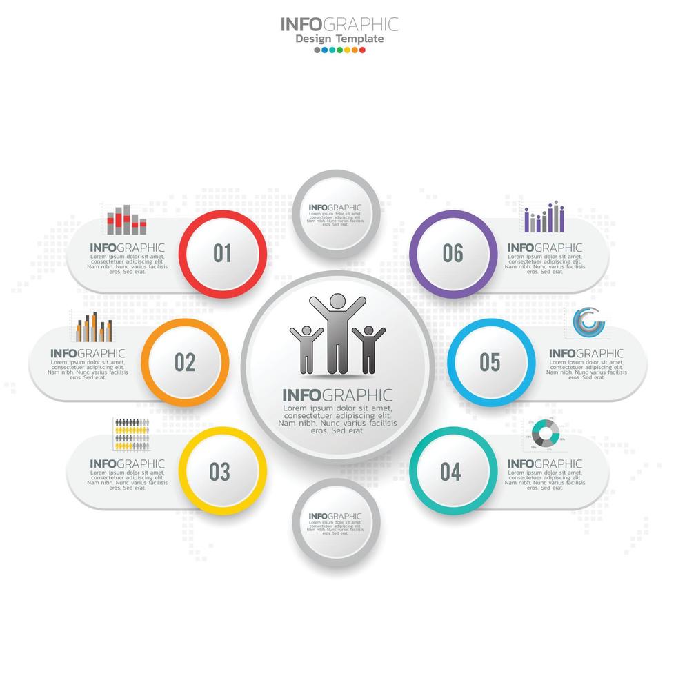 infografía con 6 6 pasos, opciones, partes, pasos o procesos. vector