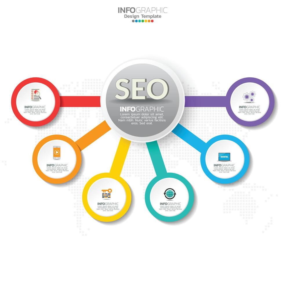 Vector seo search engine optimization banner web icon for business and marketing