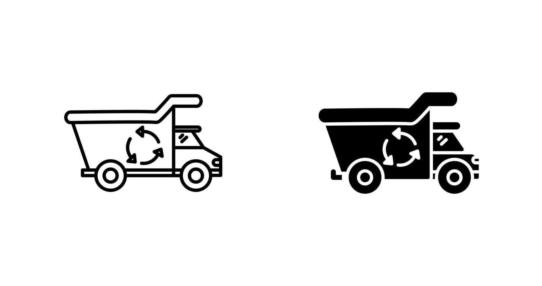 icono de vector de camión de reciclaje