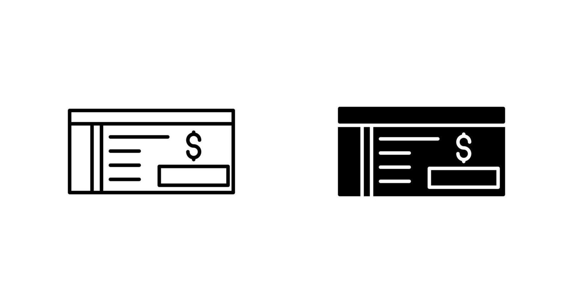 Bank Check Vector Icon