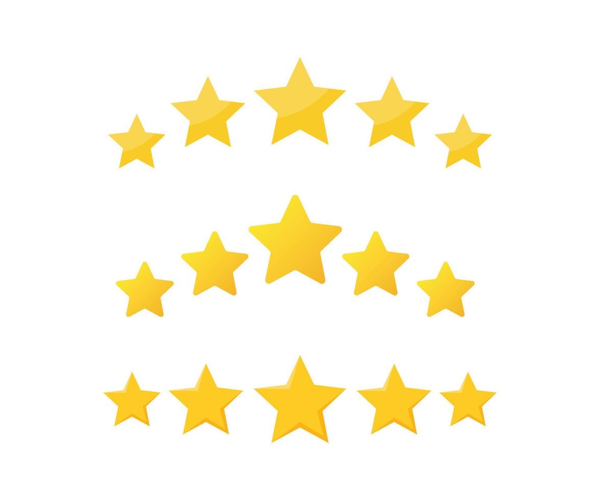 Five stars icon set. Stars rating review icon set. Vector illustration