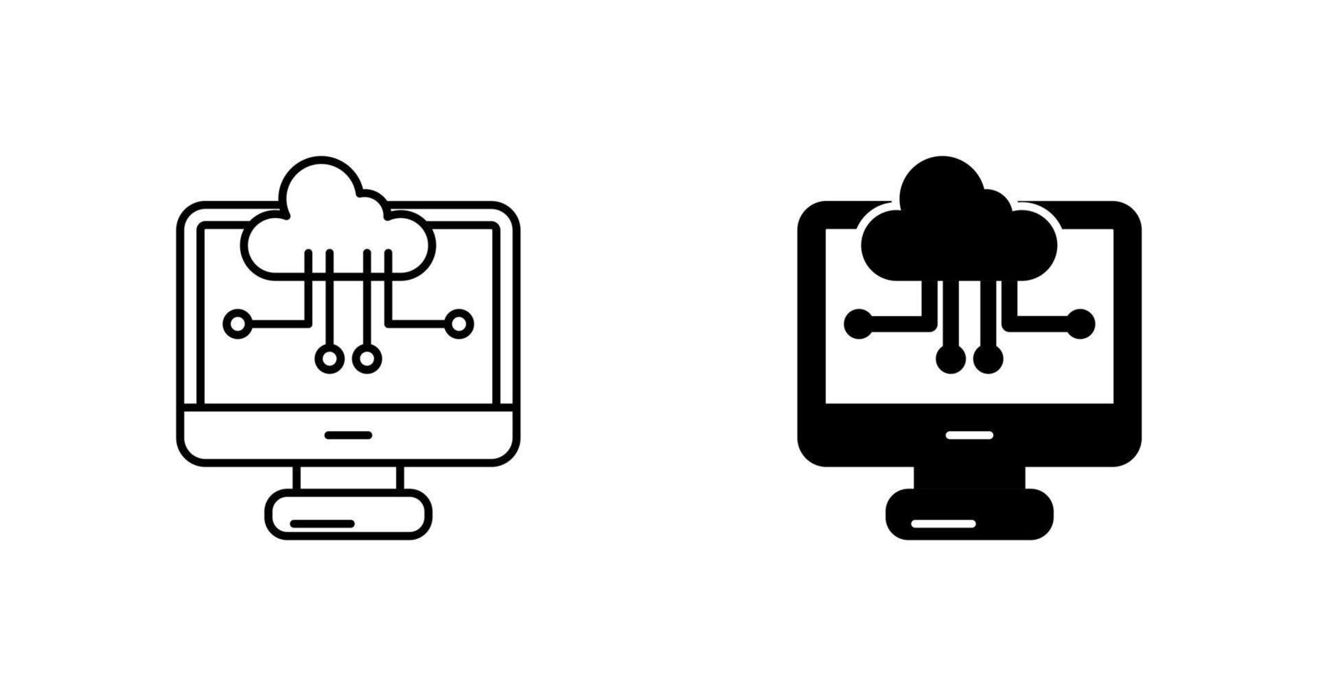 icono de vector de computación en la nube