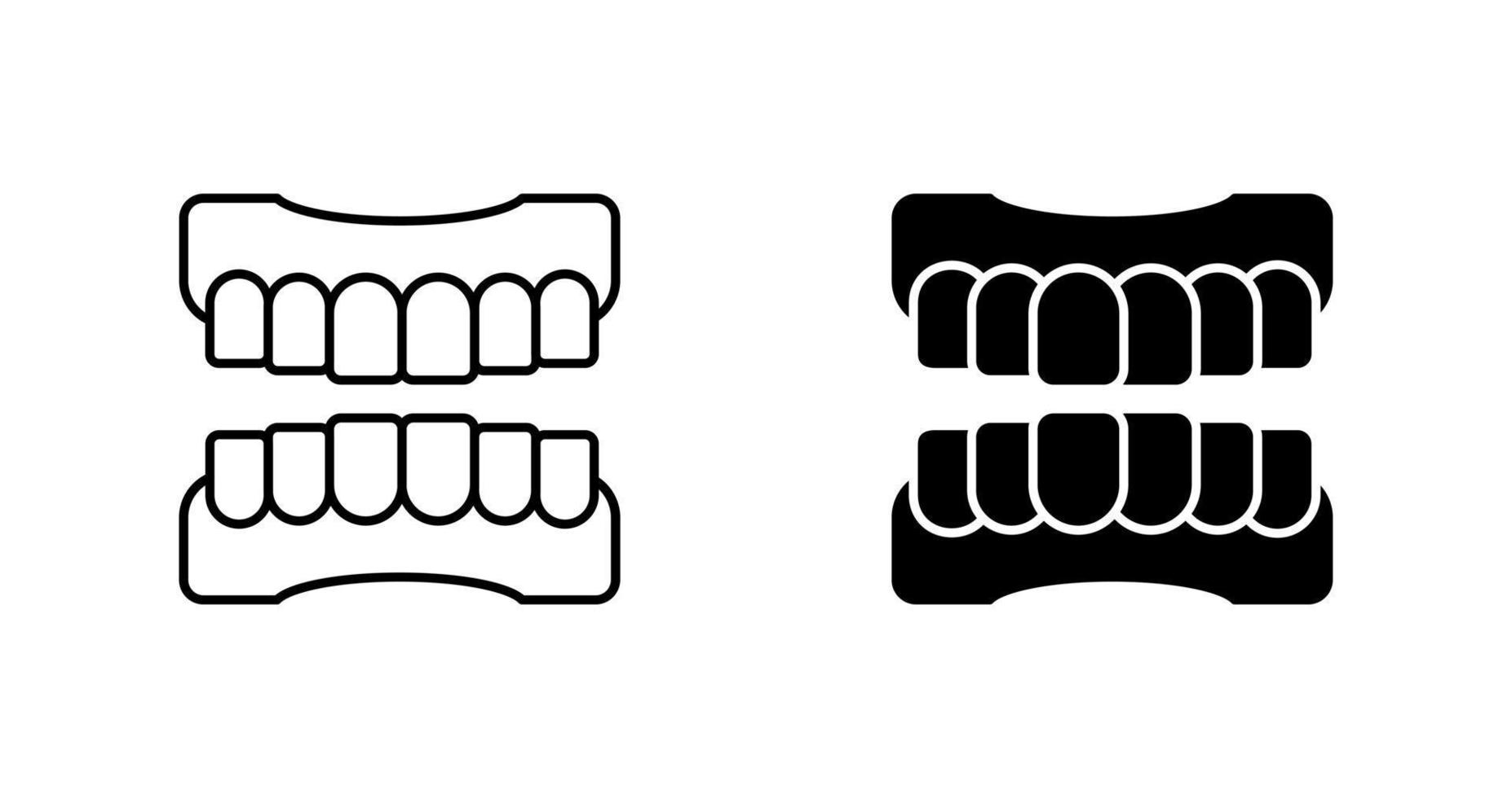 icono de vector de dentadura postiza