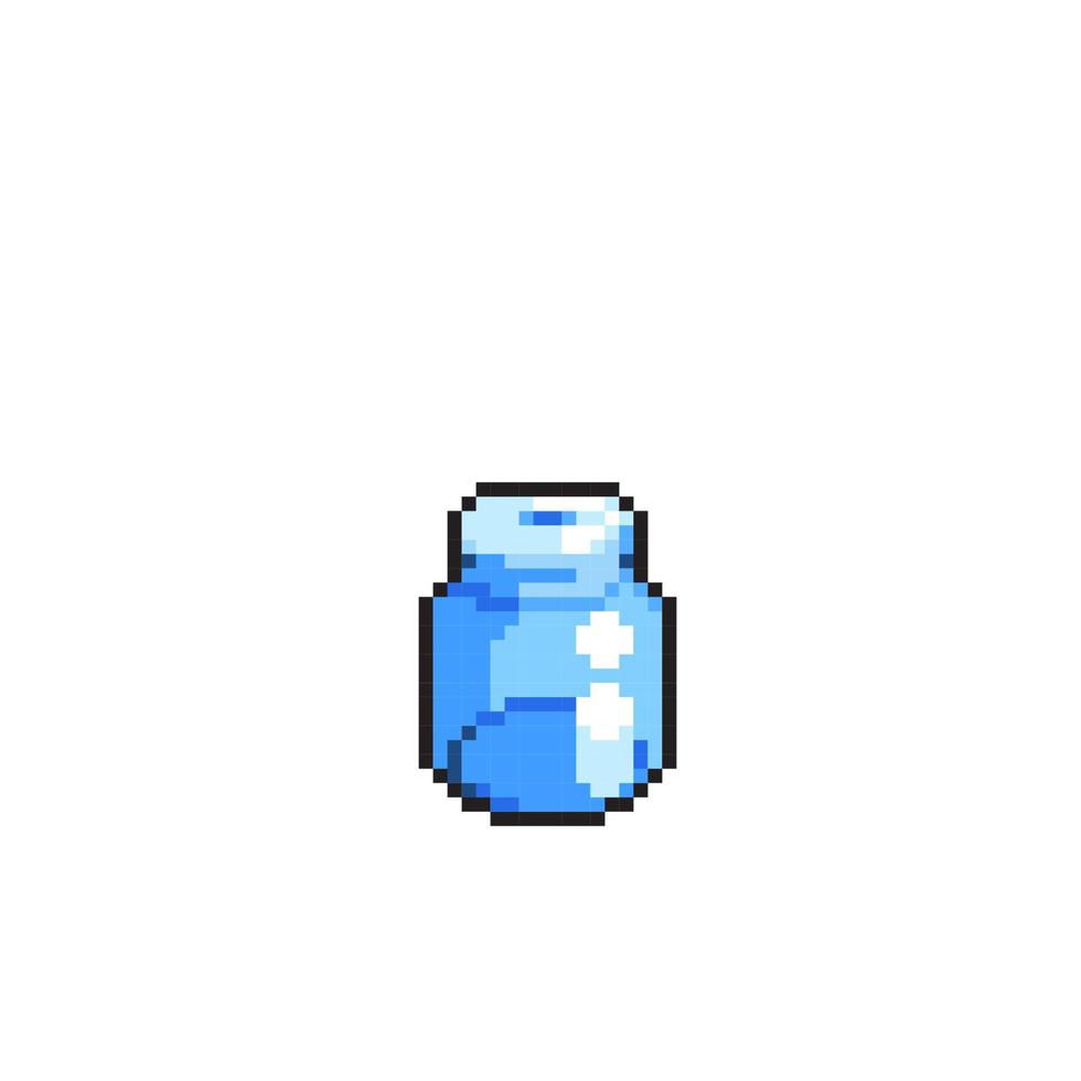 glass bottle in pixel art style vector