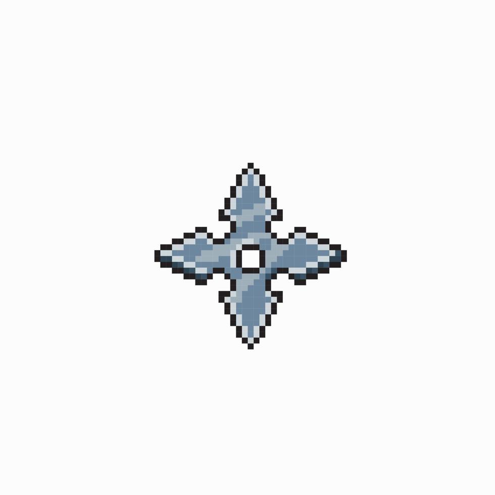 shuriken in pixel art style vector