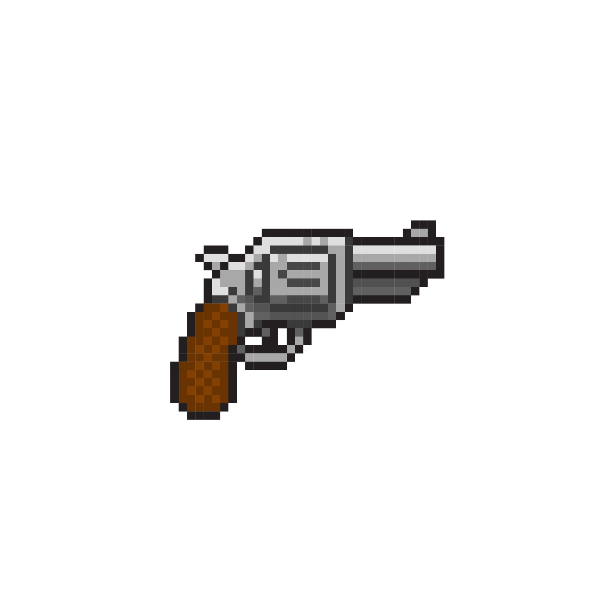revolver hand gun in pixel art style 22285091 Vector Art at Vecteezy
