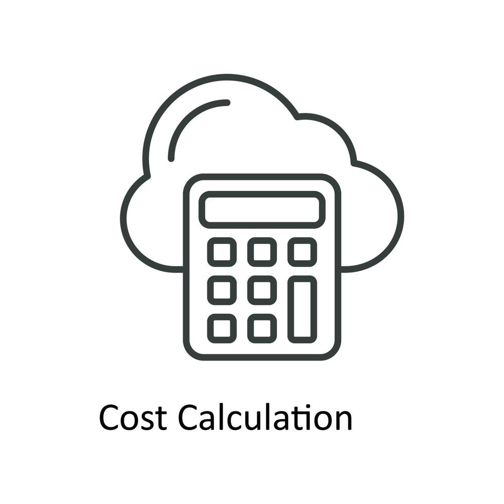 costo cálculo vector contorno iconos sencillo valores ilustración valores