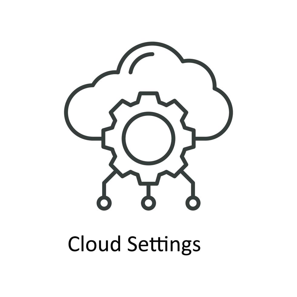 Cloud Settings Vector  outline Icons. Simple stock illustration stock