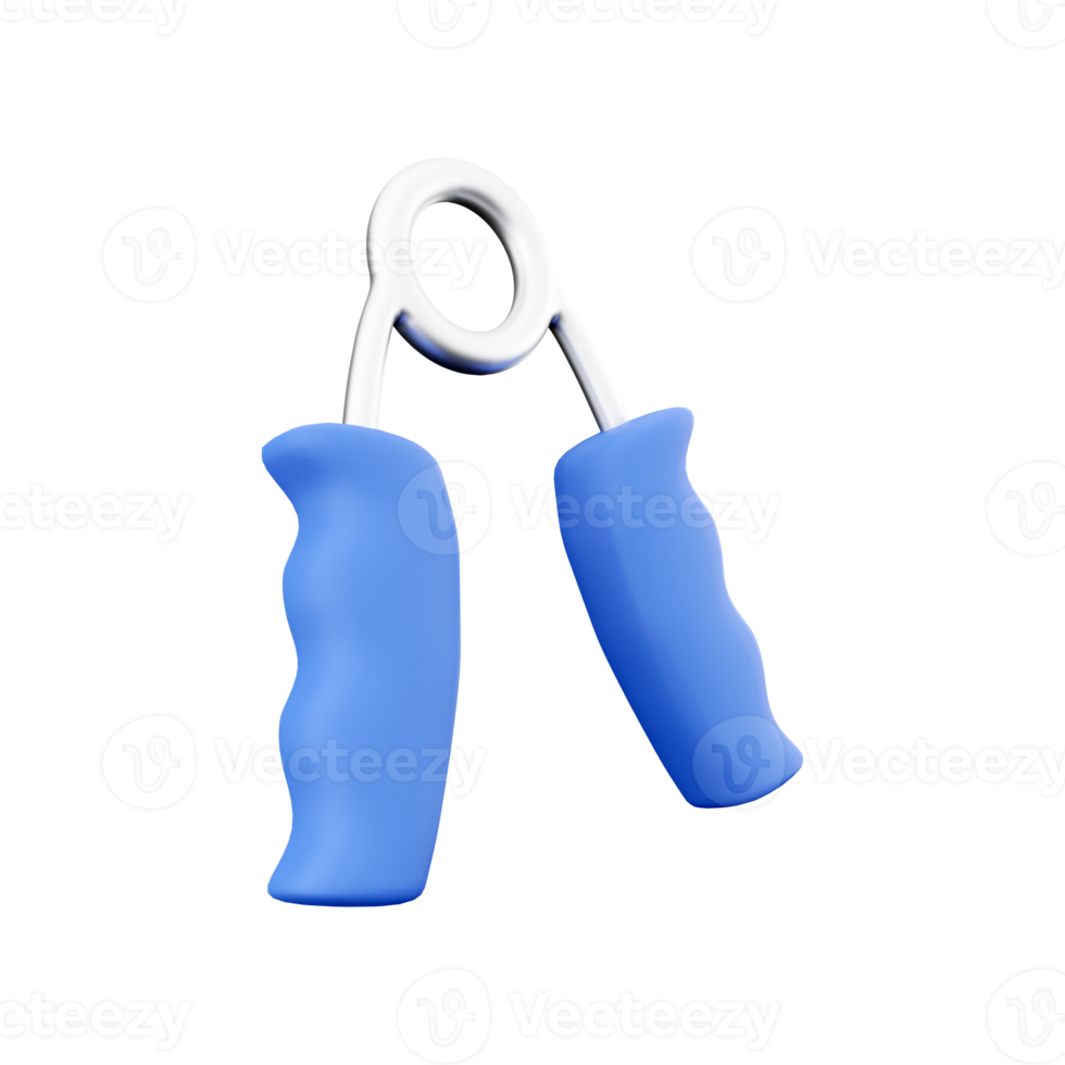 3d render hand gripper. 3d rendering hand strengthener. 3d render hand exercise equipment on white background. png