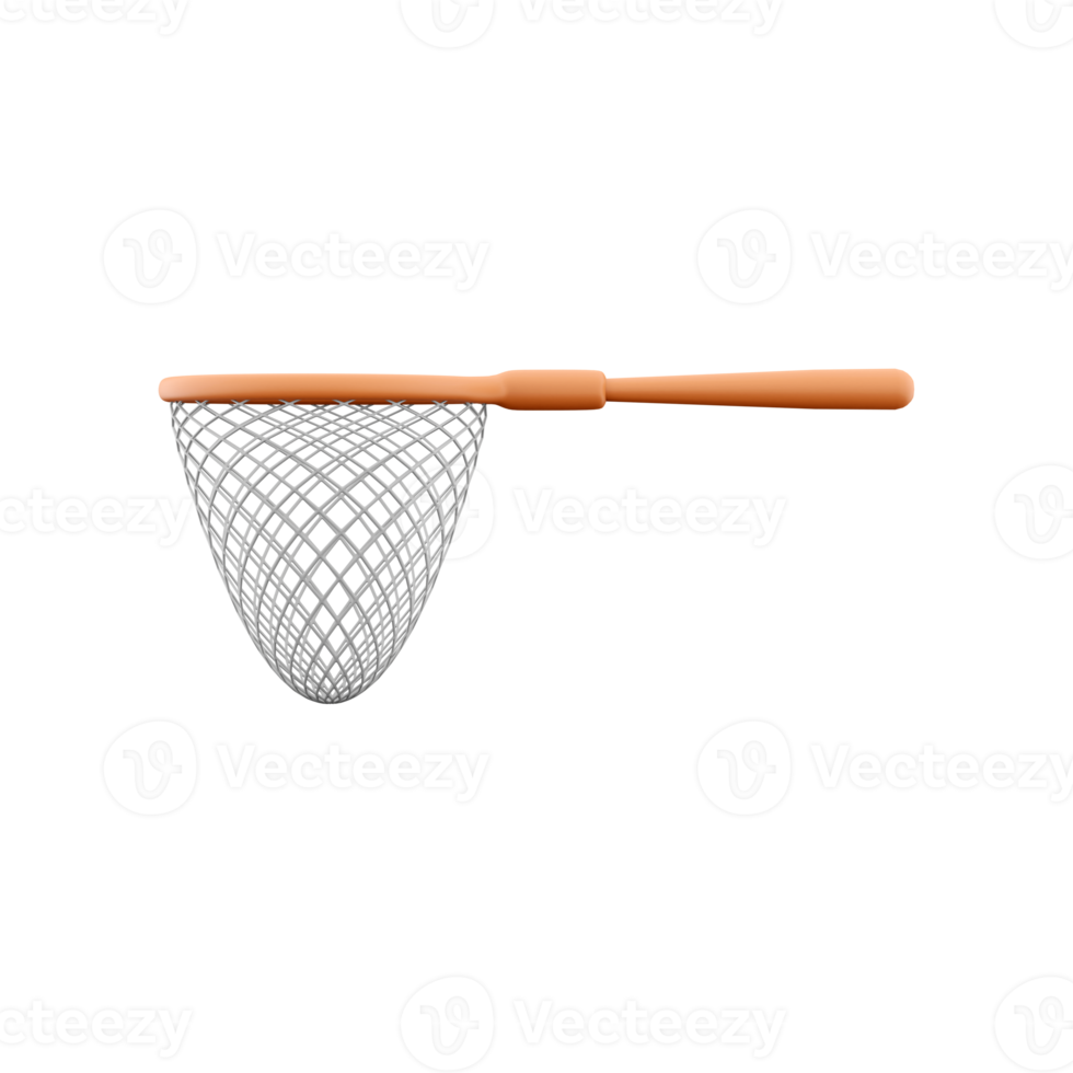 3d render butterfly net. 3d rendering equipment for catching butterfly. 3d render catcher on whitebackground. png