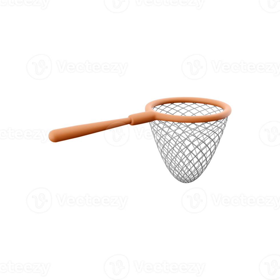 3d render butterfly net. 3d rendering equipment for catching butterfly. 3d render catcher on whitebackground. png