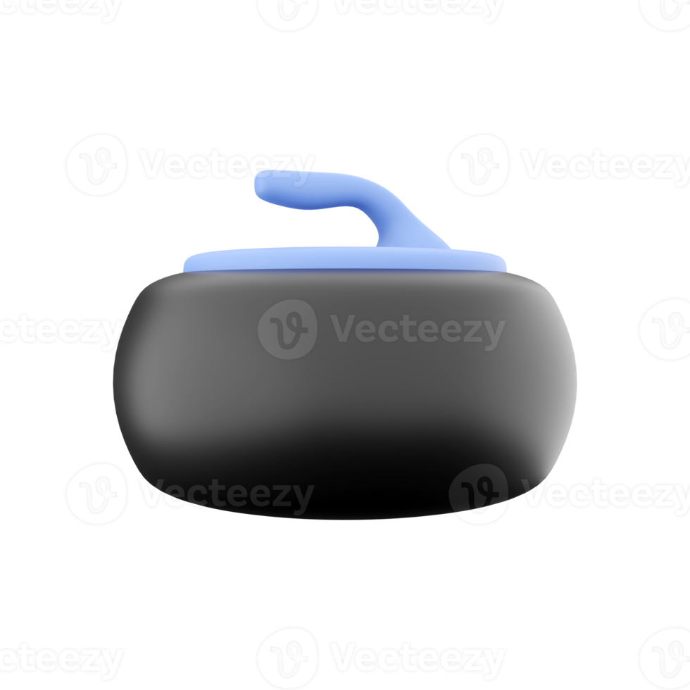 3d rendre curling pierre icône. 3d équipement pour curling Jeu 3d icône. hiver la glace sport élément png