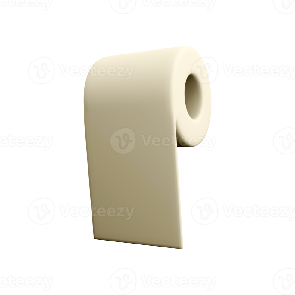 3d rendering paper napkin. 3d render paper napkin on white background. 3D render paper napkin, icon. png