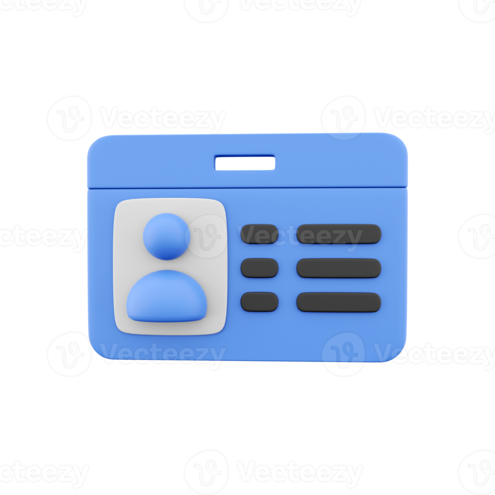 3d machen Identität Nachprüfung Karte Symbol. 3d machen Ich würde Karte Symbol Illustration isoliert auf Weiß Hintergrund png