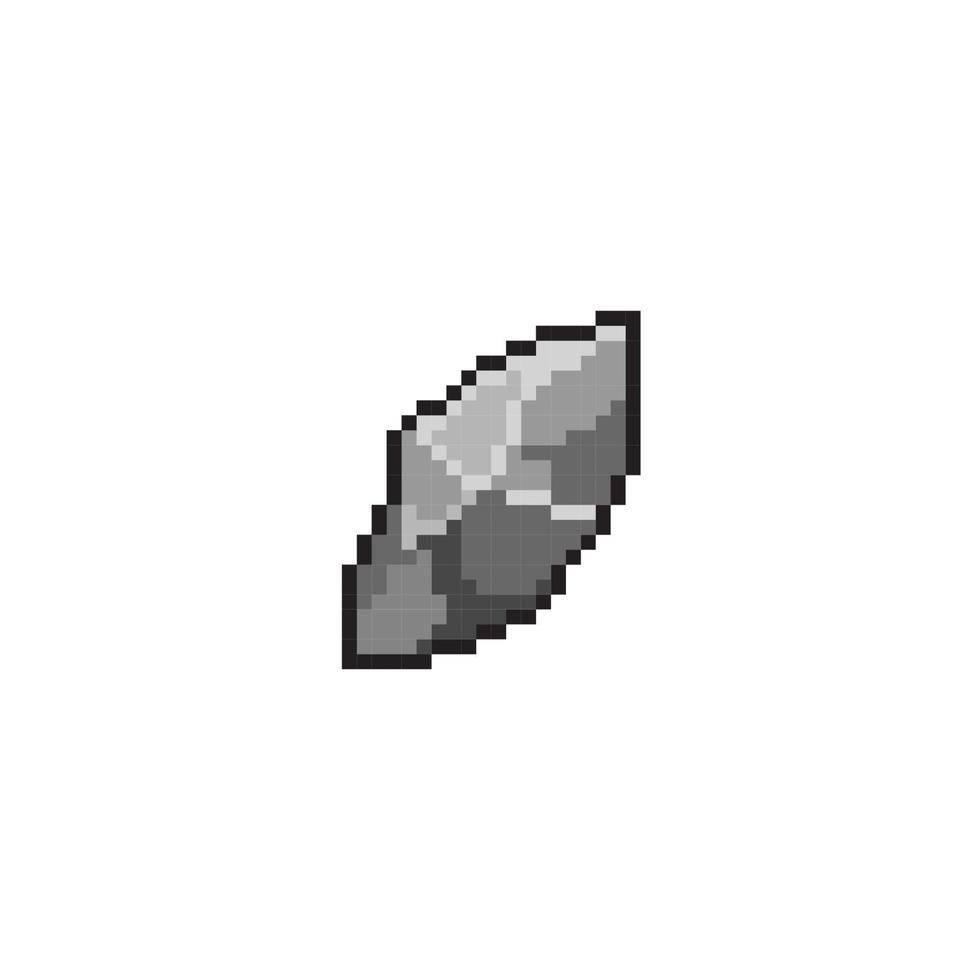 sharp stone in pixel art style vector