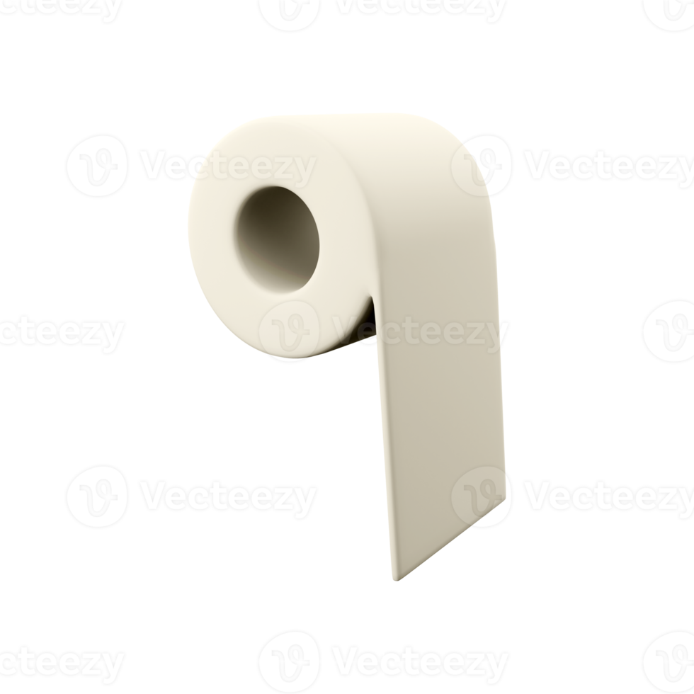 3d rendering paper napkin. 3d render paper napkin on white background. 3D render paper napkin, icon. png