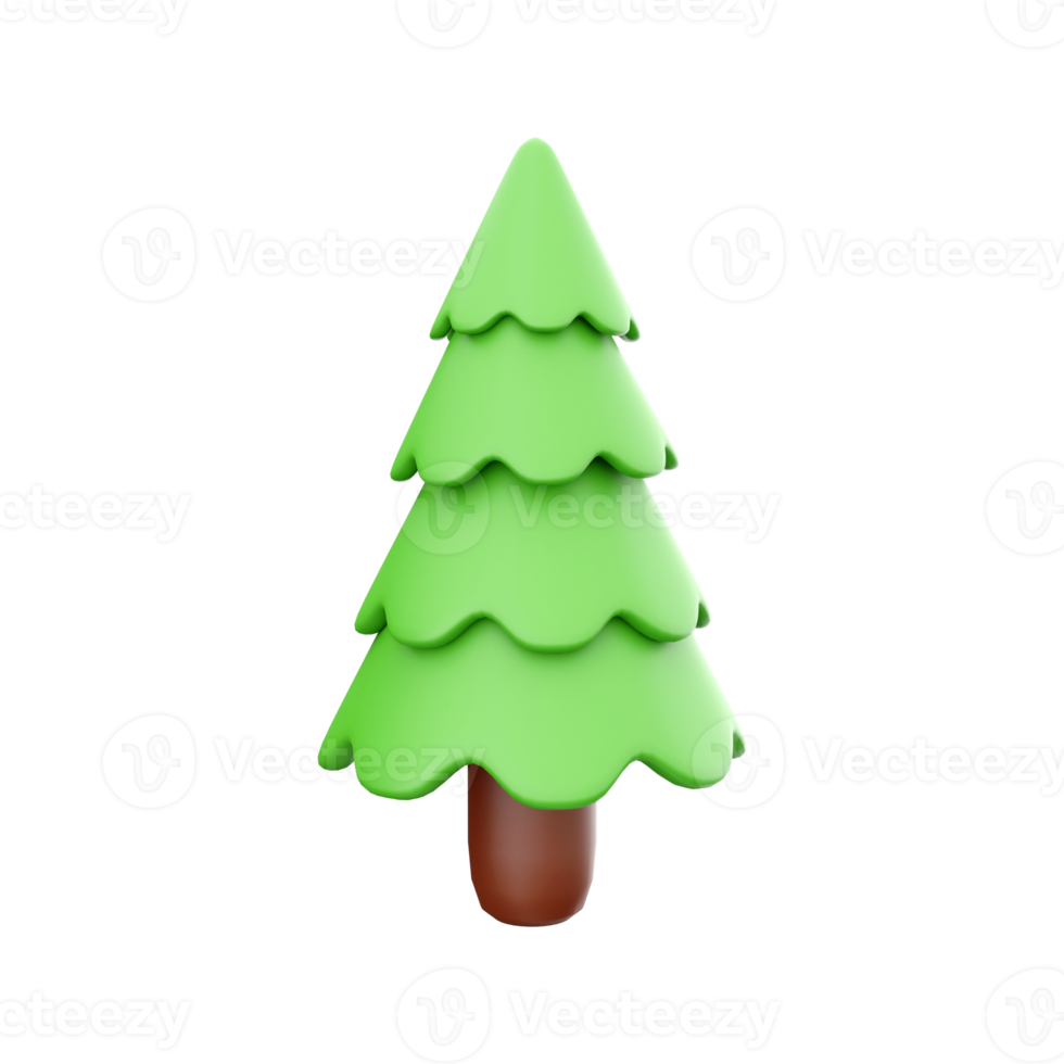 3D illustration of Christmas tree with 3D rendering isolated on white background. 3D rendering Christmas tree, icon. png