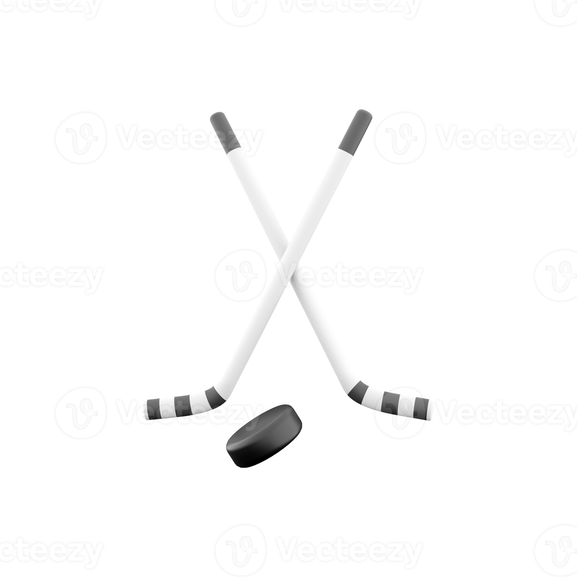 Free 3D rendering 3D rendering illustration of crossed hockey sticks