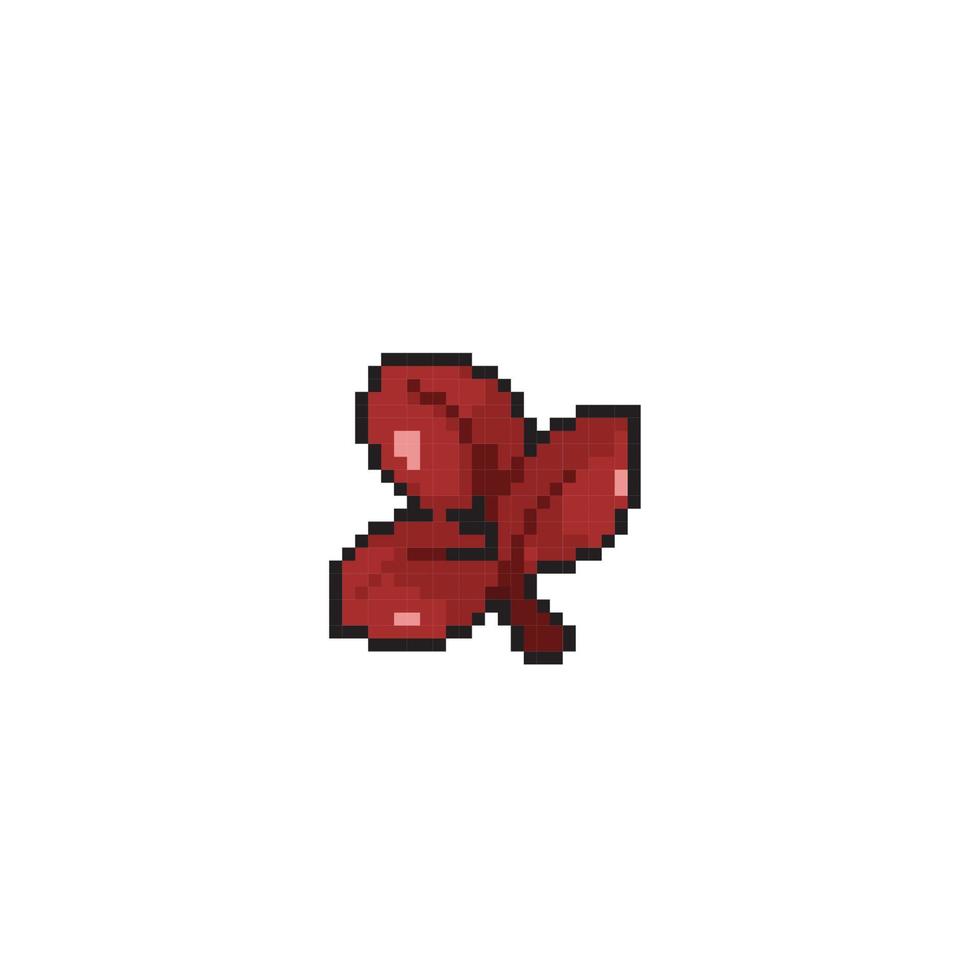 red leaf in pixel art style vector