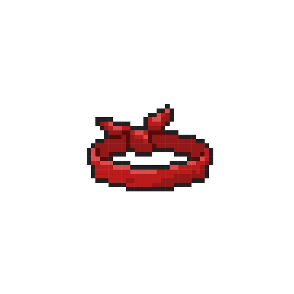 red bandana in pixel art style vector
