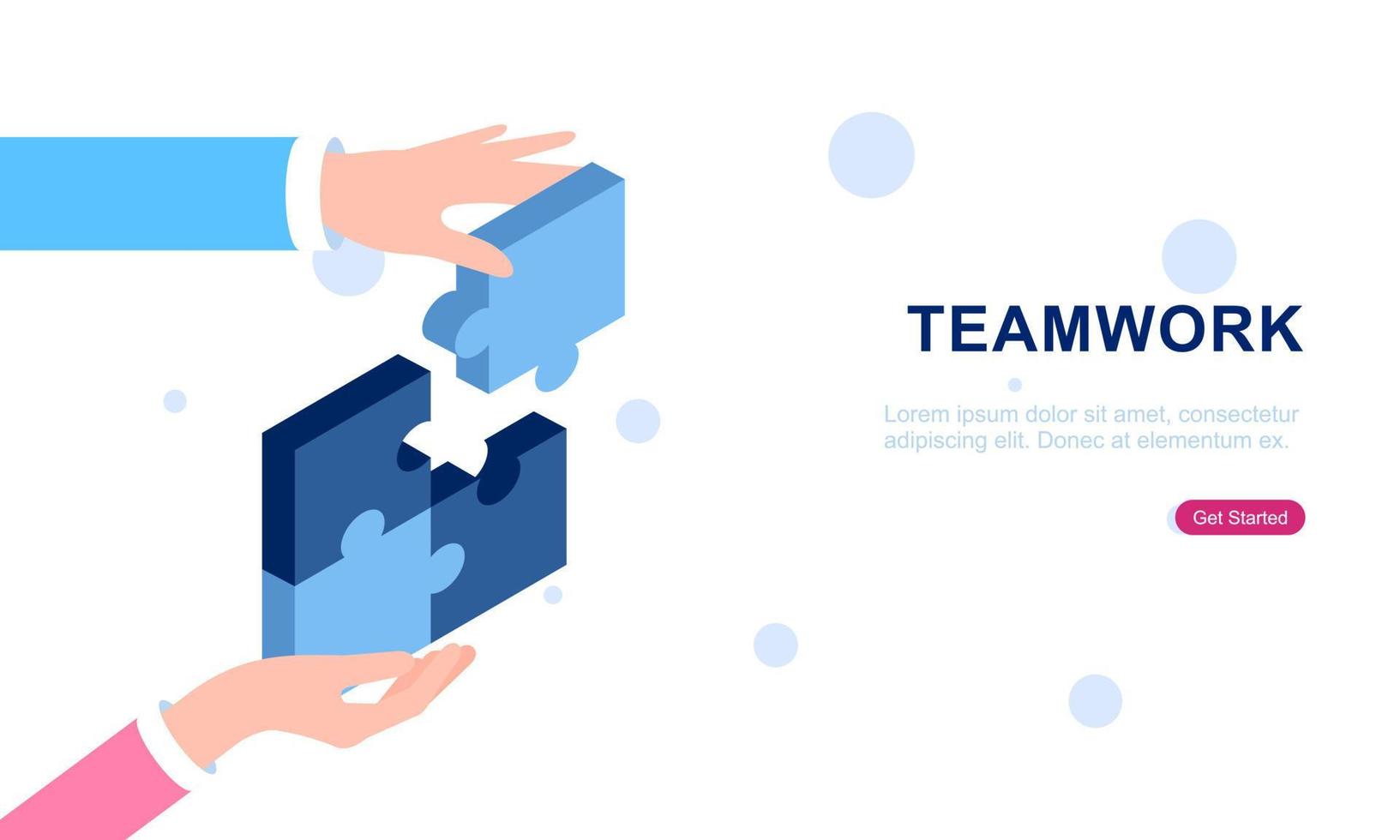 Teamwork concept with hands and puzzle illutration vector