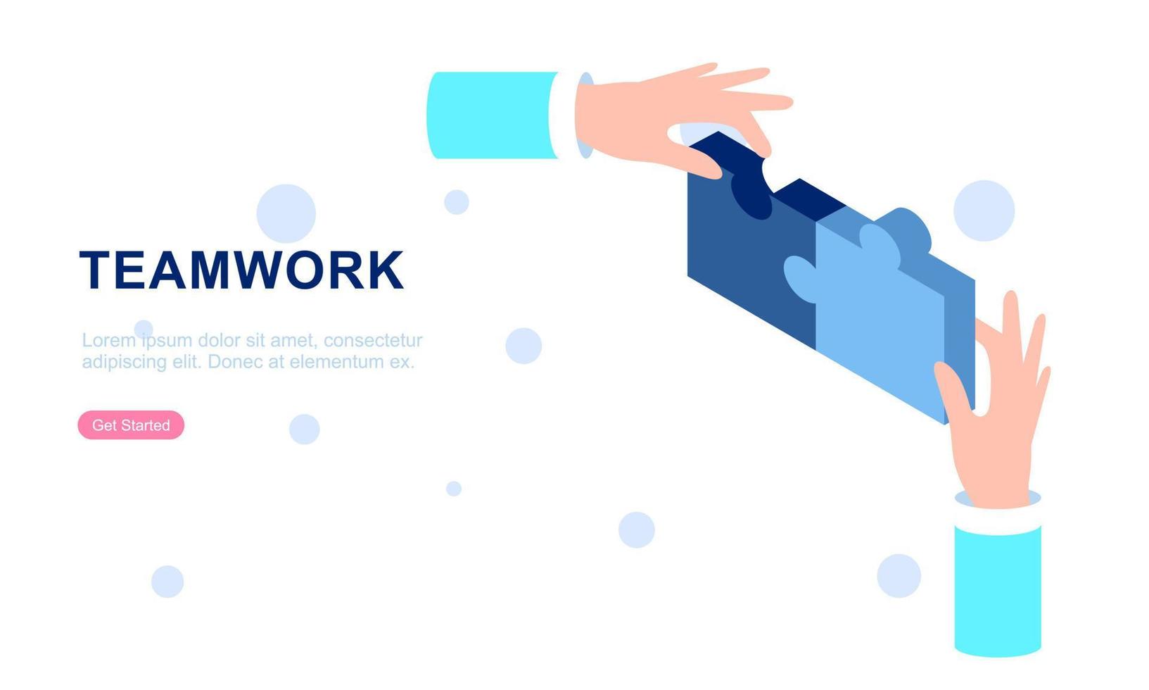 Teamwork concept with hands and puzzle illutration vector