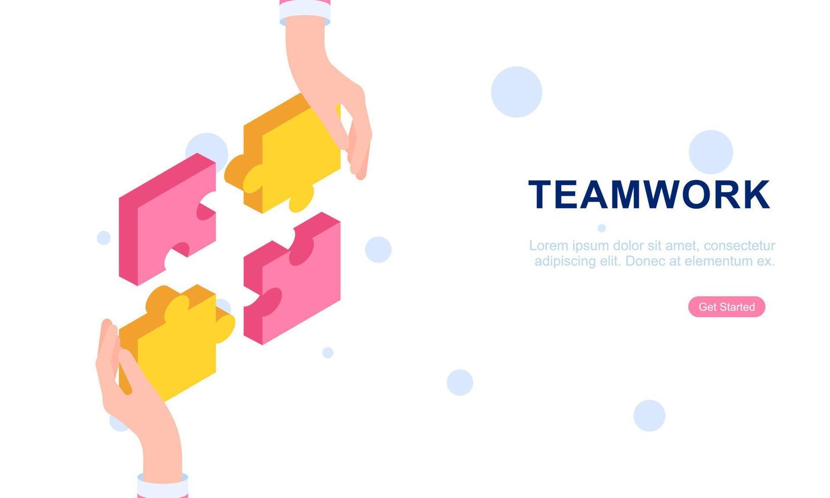 Teamwork concept with hands and puzzle illutration vector