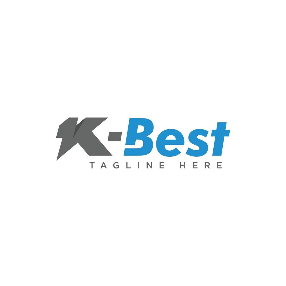 Letter K Best with number 1 on letter K vector