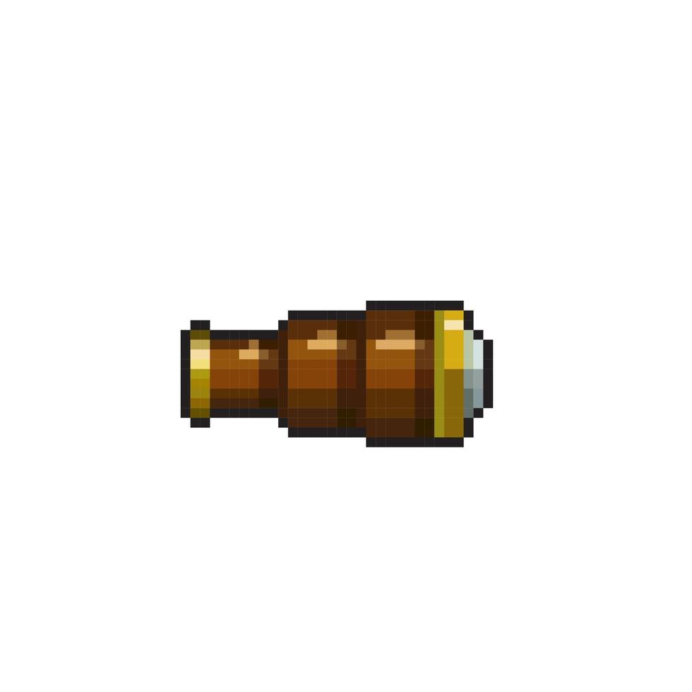 single binocular in pixel art style vector