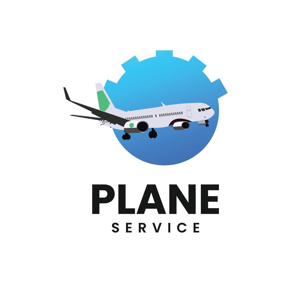 Travel logo design concept with plane illustration. vector