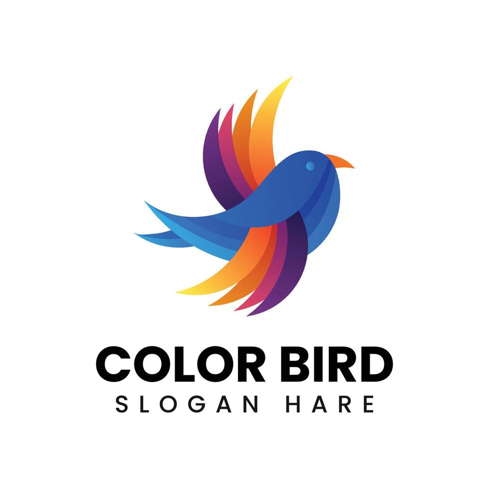 Colorfull flying bird logo design vector illustration.