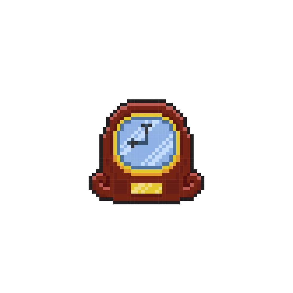 table clock in pixel art style vector