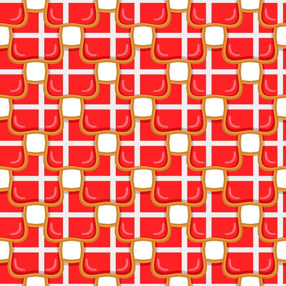Pattern cookie with flag country Denmark in tasty biscuit vector