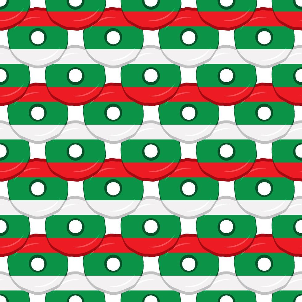 Pattern cookie with flag country Bulgaria in tasty biscuit vector