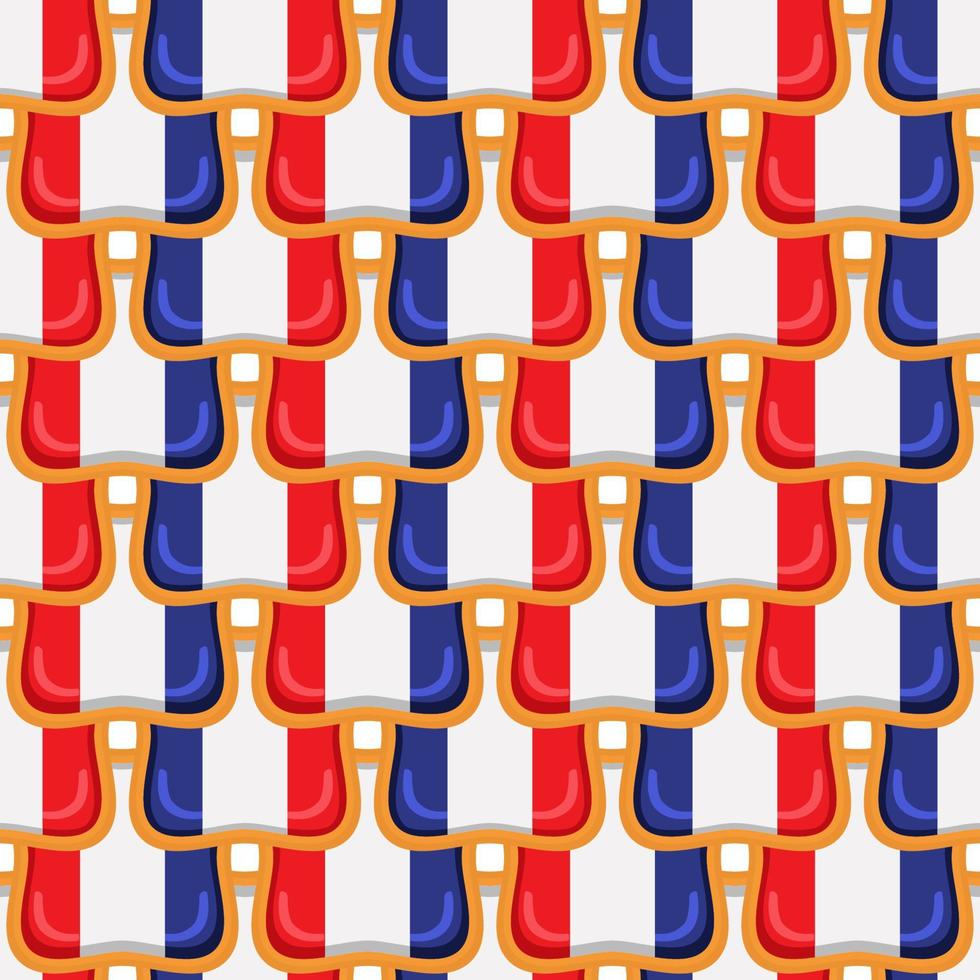 Pattern cookie with flag country France in tasty biscuit vector