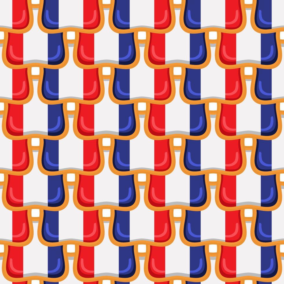 Pattern cookie with flag country France in tasty biscuit vector