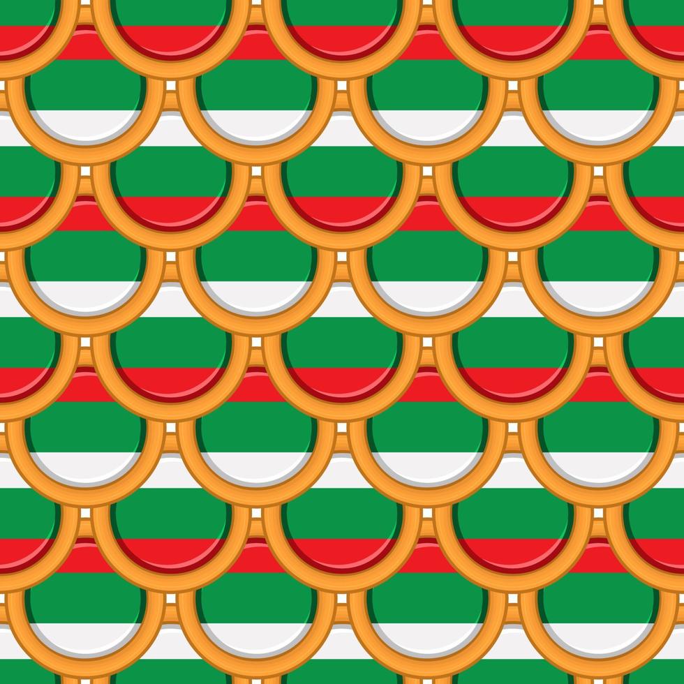 Pattern cookie with flag country Bulgaria in tasty biscuit vector