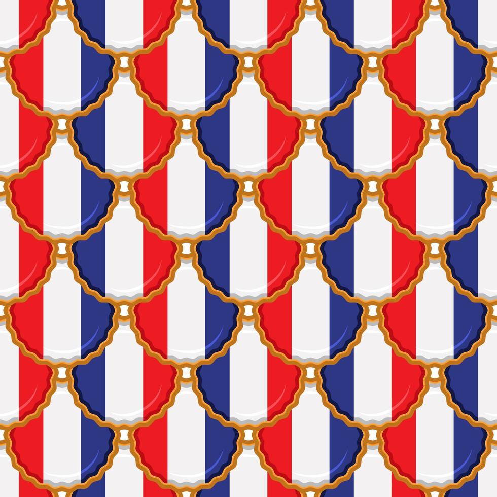 Pattern cookie with flag country France in tasty biscuit vector