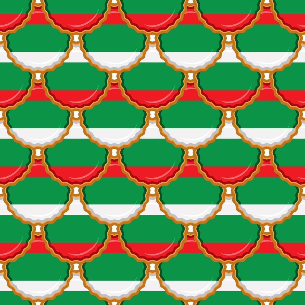 Pattern cookie with flag country Bulgaria in tasty biscuit vector