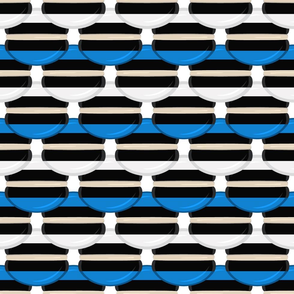 Pattern cookie with flag country Estonia in tasty biscuit vector