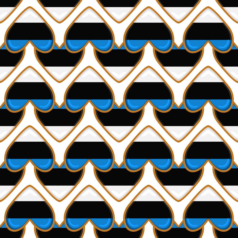 Pattern cookie with flag country Estonia in tasty biscuit vector