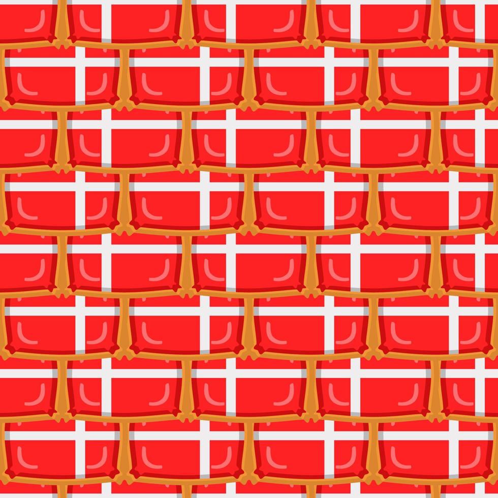Pattern cookie with flag country Denmark in tasty biscuit vector