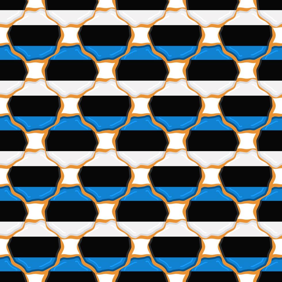 Pattern cookie with flag country Estonia in tasty biscuit vector