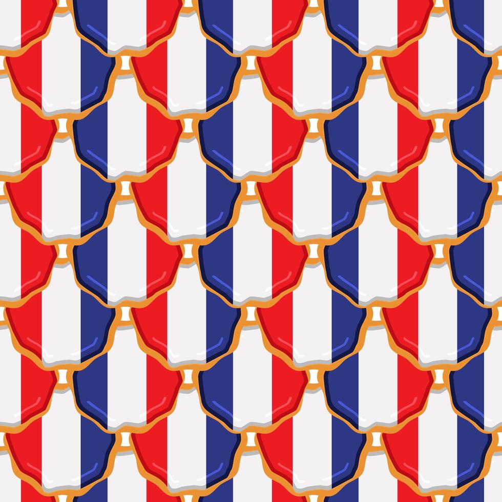 Pattern cookie with flag country France in tasty biscuit vector