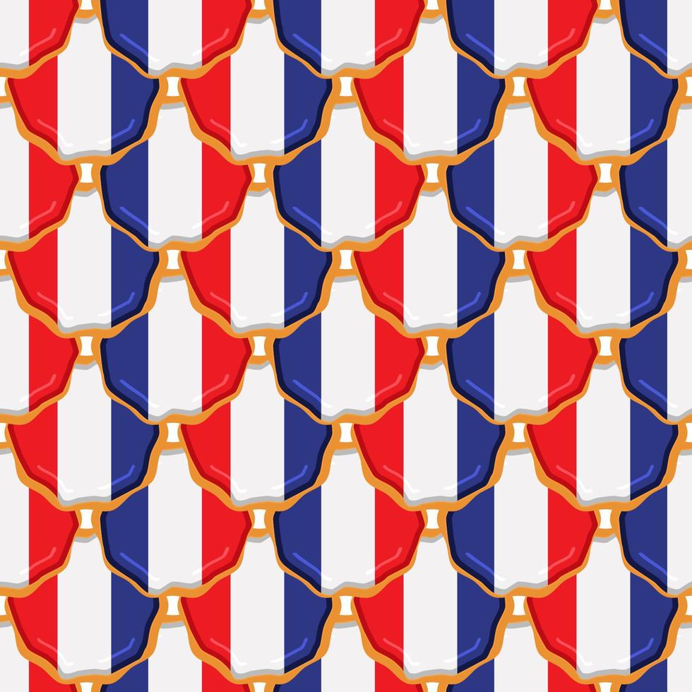 Pattern cookie with flag country France in tasty biscuit vector