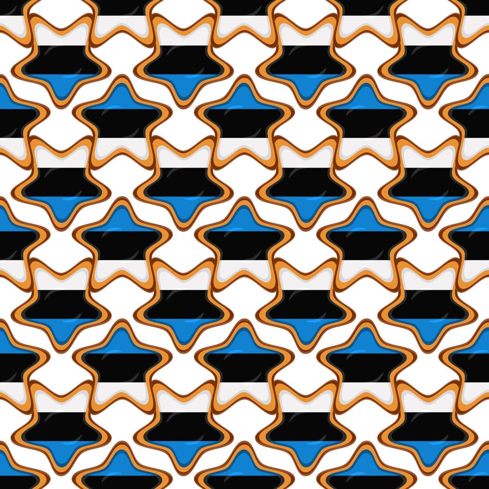 Pattern cookie with flag country Estonia in tasty biscuit vector