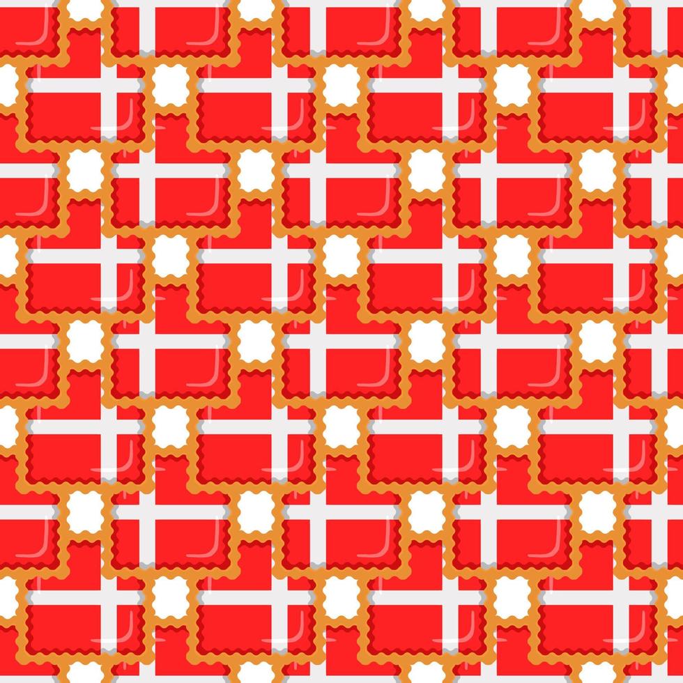 Pattern cookie with flag country Denmark in tasty biscuit vector